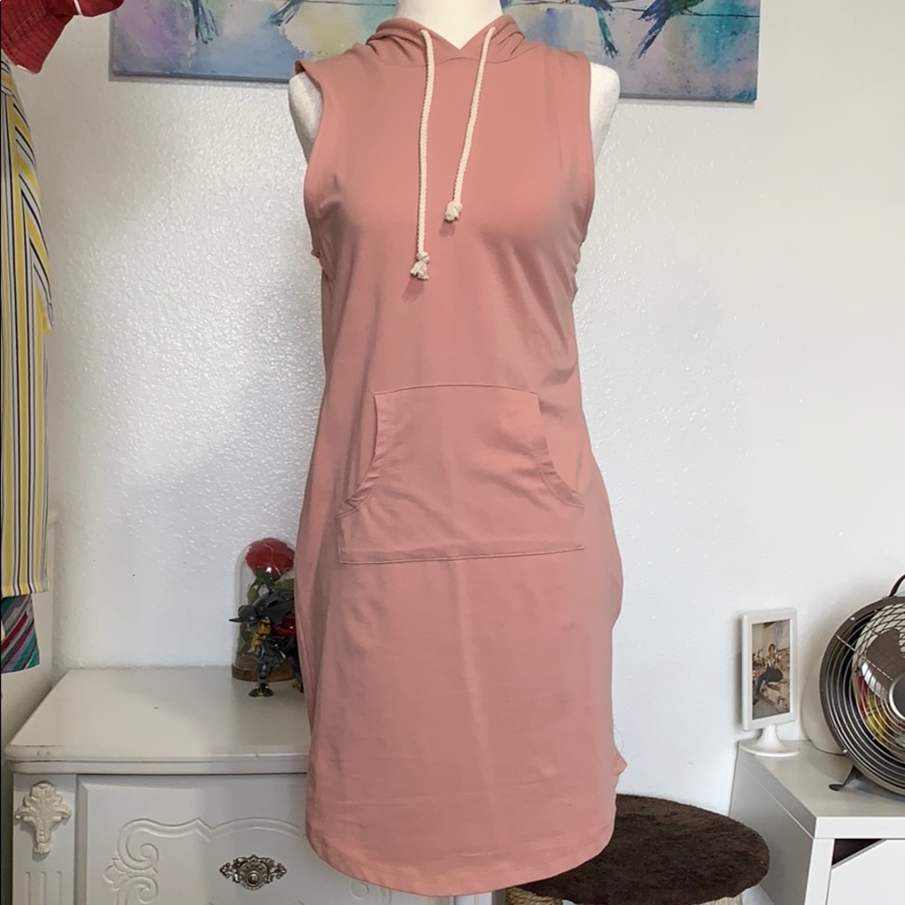 Casual Body-con Dress with Pockets & Hoodie